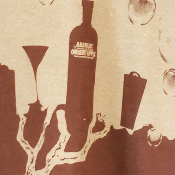 Absolut Vodka Tulex Mens M T-Shirt Drinking Brown Cotton Unisex SS Crew New - Picture 5 of 8